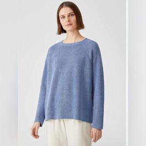 Eileen Fisher Sweater Blue Pullover Wool Size XL